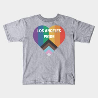 Los Angeles LGBTQ Pride Love Heart T-Shirt Pride Flag Top - Celebratory Gay Rights Clothing - Perfect Pride Month Gift Kids T-Shirt